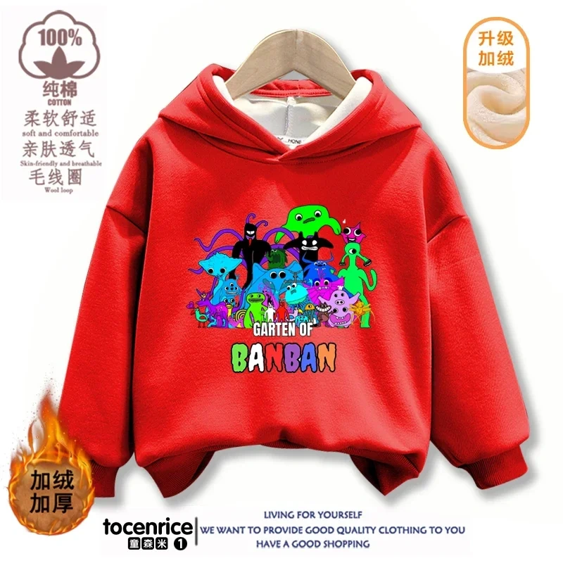 Game Garten of Banban VI Print Hoodies Kids Pullover Printed Hooded Sweatshirt  Girls Pink Tops Kawaii Outwear Children Clothes