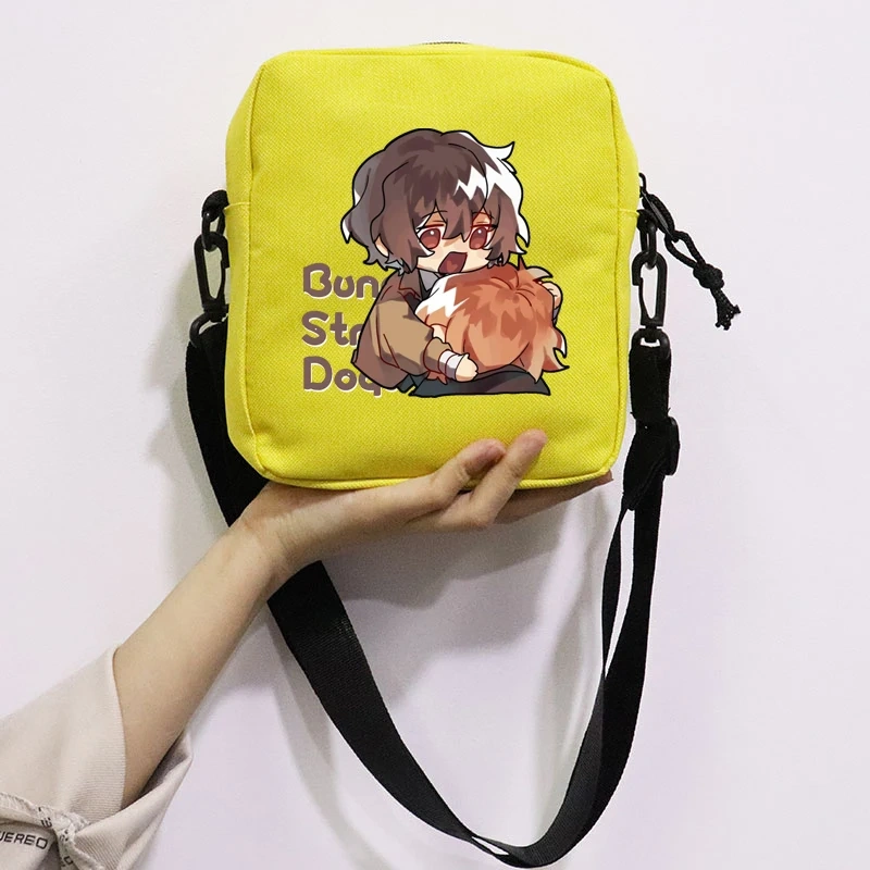 Anime Stray Dogs Printing School Bag Peripheral Oblique Bag Small Square Bag One Shoulder Oblique Backpack for Boy and Girls
