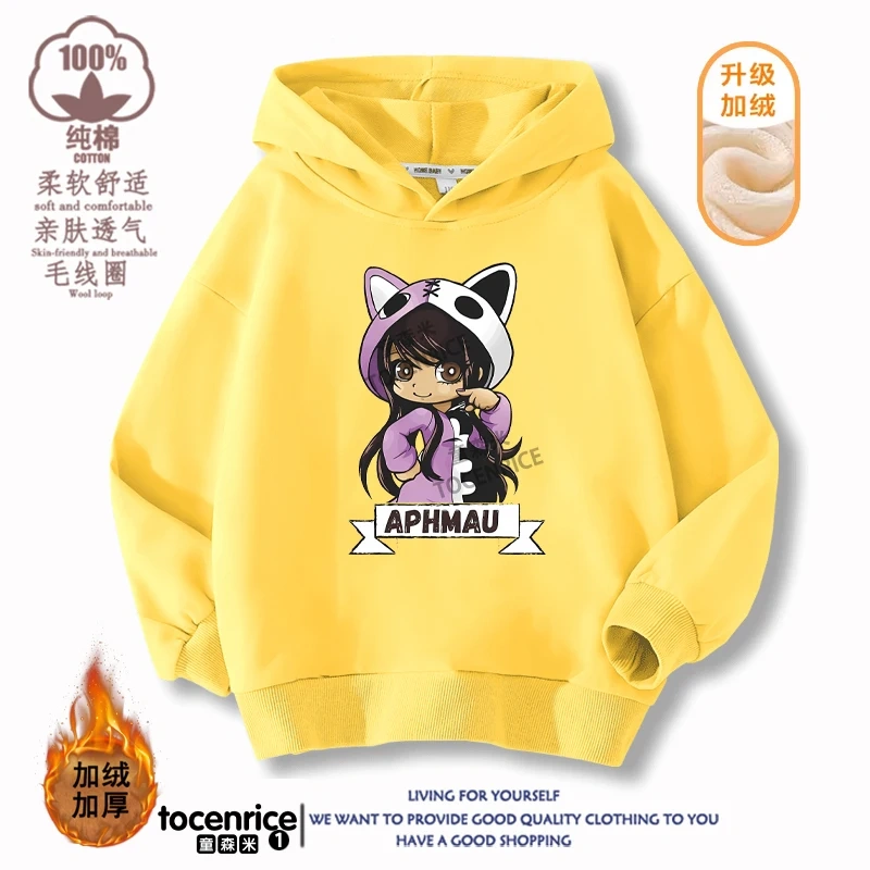 New Game Aphmau Print Hoodie Kids Hooded Sweatshirts Cartoon Anime Hoodies Spring Fall Children Clothing Harajuku Pullvers Tops