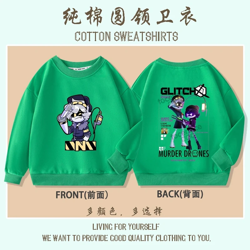 Cartoon Murder Drones Moxxie Hoodies Kids Cartoon Sweatshirts Tops Casual Boys Girls Pullovers Long Sleeve Children Sportwear