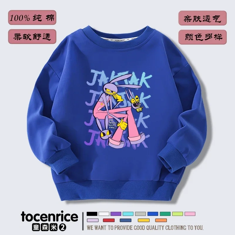 The Amazing Digital Circus  Jax print Sweater Girl Boy Sweatshirts Children Kid Cartoon Hoodies Kid Pullover Cotton Clothes