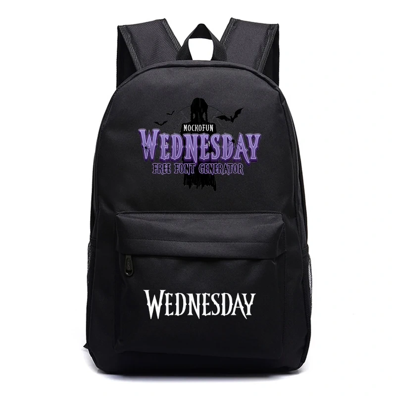 Wednesday Addams Backpack Nevermore Academy Primary Middle School Students Boys Girls Schoolbag Oxford Laptop Backpack
