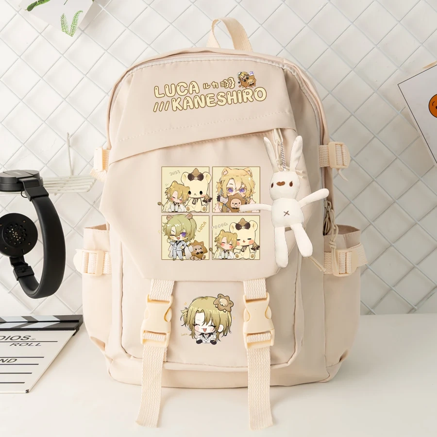 Anime Luxiem VTuber Cosplay Vox Akuma Mysta Luca ShuYamino Leisure Double Root Student High Capacity Zipper Cartoon Bag Backpack