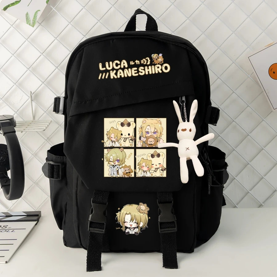 Anime Luxiem VTuber Cosplay Vox Akuma Mysta Luca ShuYamino Leisure Double Root Student High Capacity Zipper Cartoon Bag Backpack