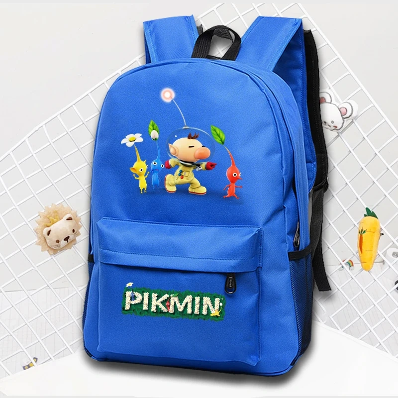 Kawaii  Pikmin 4 Schoolbag Student Daily Backpack Boys Girls Cartoon Rucksack Kids Bookbag Back To School Gift Travel Daypack