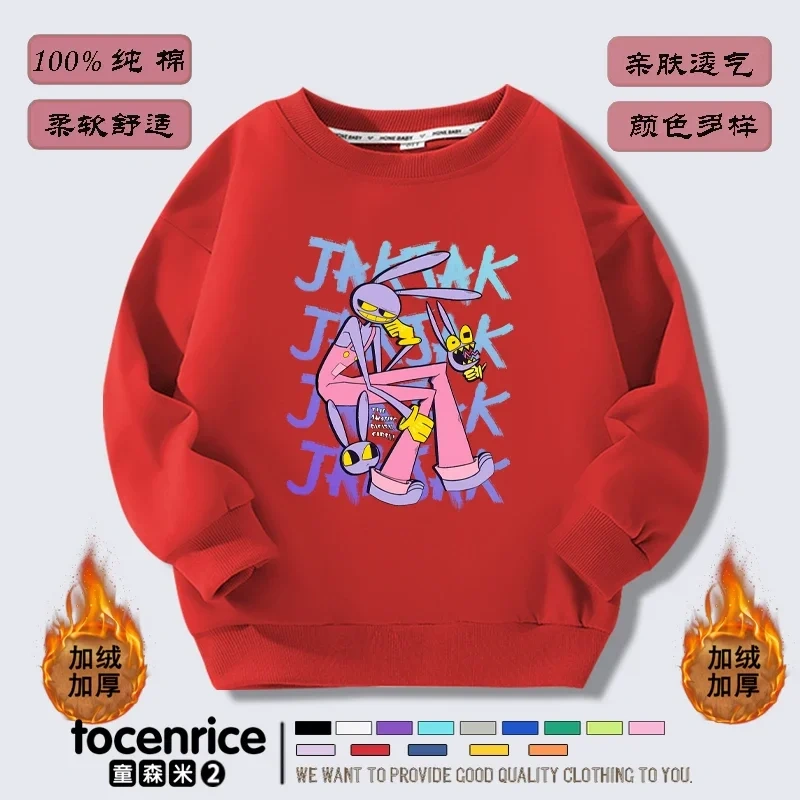 The Amazing Digital Circus  Jax print Sweater Girl Boy Sweatshirts Children Kid Cartoon Hoodies Kid Pullover Cotton Clothes