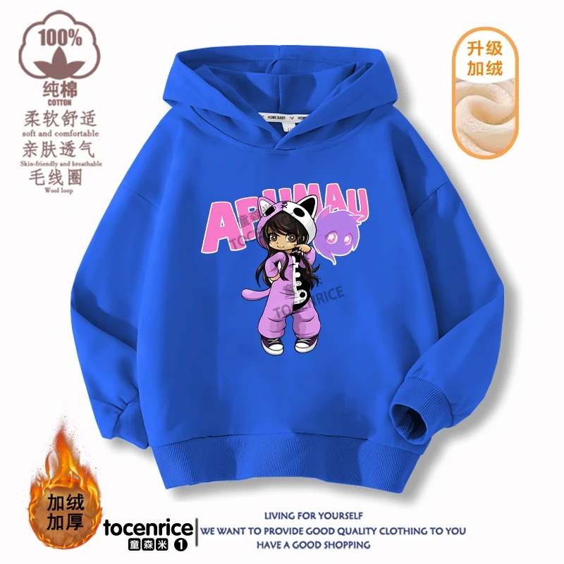New Game Aphmau Print Hoodie Kids Hooded Sweatshirts Cartoon Anime Hoodies Spring Fall Children Clothing Harajuku Pullvers Tops