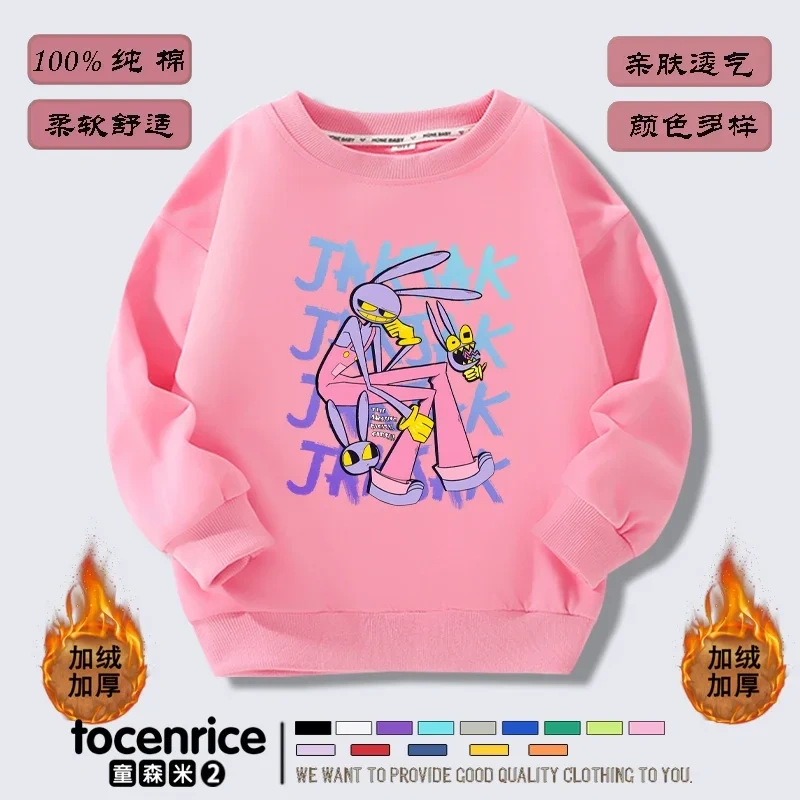The Amazing Digital Circus  Jax print Sweater Girl Boy Sweatshirts Children Kid Cartoon Hoodies Kid Pullover Cotton Clothes