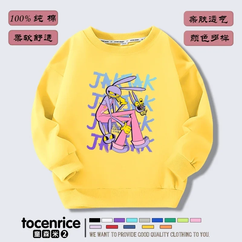 The Amazing Digital Circus  Jax print Sweater Girl Boy Sweatshirts Children Kid Cartoon Hoodies Kid Pullover Cotton Clothes