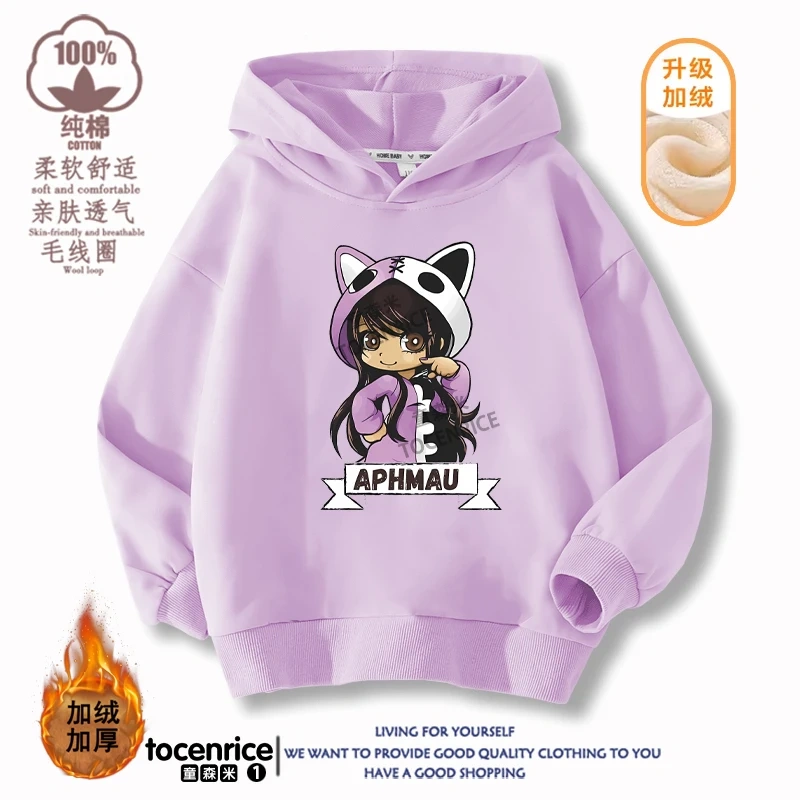 New Game Aphmau Print Hoodie Kids Hooded Sweatshirts Cartoon Anime Hoodies Spring Fall Children Clothing Harajuku Pullvers Tops