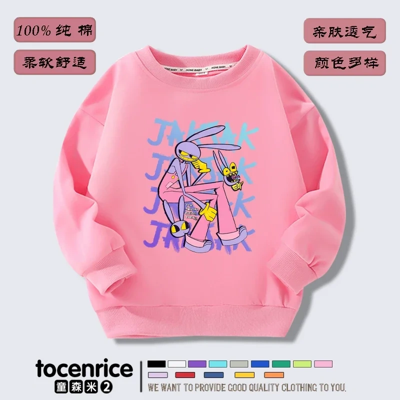 The Amazing Digital Circus  Jax print Sweater Girl Boy Sweatshirts Children Kid Cartoon Hoodies Kid Pullover Cotton Clothes