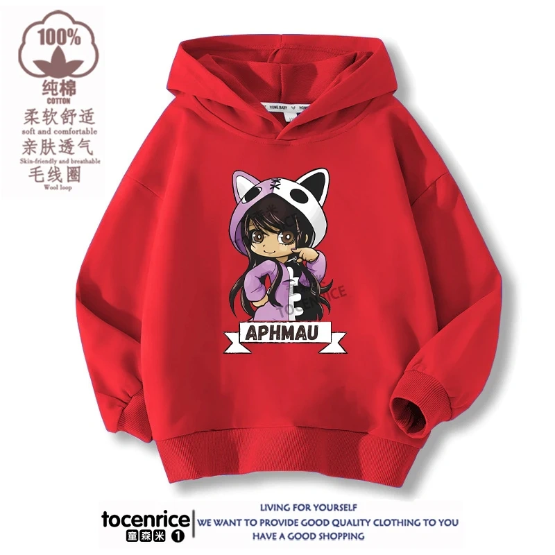 New Game Aphmau Print Hoodie Kids Hooded Sweatshirts Cartoon Anime Hoodies Spring Fall Children Clothing Harajuku Pullvers Tops