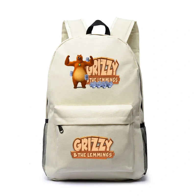 Sunlight Grizzly Bear Kindergarten Backpack Grizzy And The Lemmings School Bag Children Cartoon Rucksack Kids Bookbag gifts