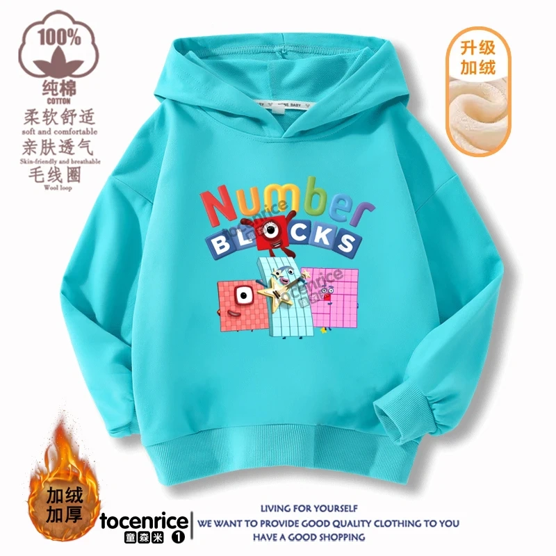 Numberblocks Hoodies Children Pullover Tops Autumn Long Sleeve Sweatshirt Boys Girls Hoody Streetwear Kids Clothes Sudadera