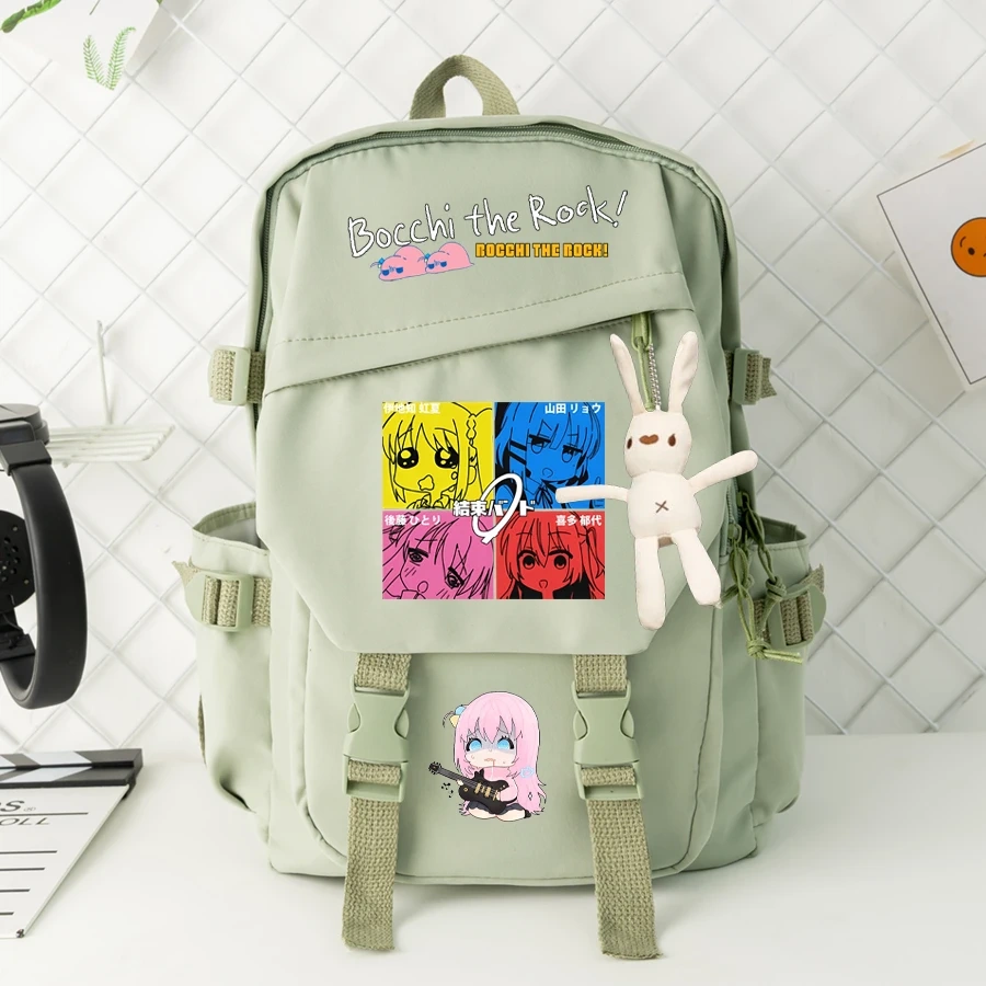 Bocchi The Rock Anime Backpacks Bags for Teenager Hiking Zip Portable Trekking Bags Grocery Fashion Large Capacity School Bags