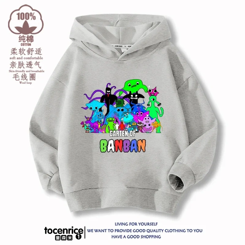Game Garten of Banban VI Print Hoodies Kids Pullover Printed Hooded Sweatshirt  Girls Pink Tops Kawaii Outwear Children Clothes