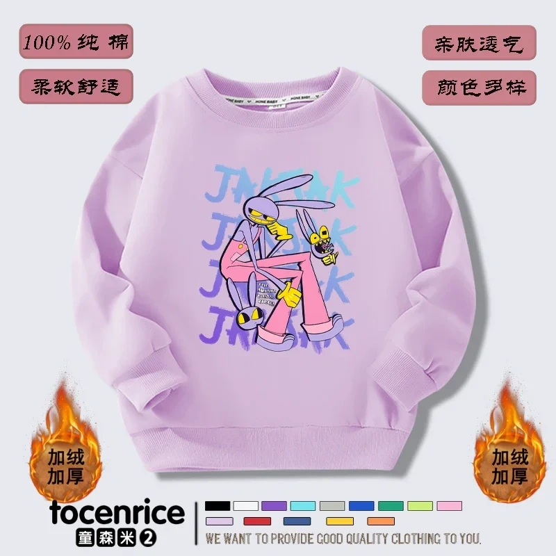 The Amazing Digital Circus  Jax print Sweater Girl Boy Sweatshirts Children Kid Cartoon Hoodies Kid Pullover Cotton Clothes