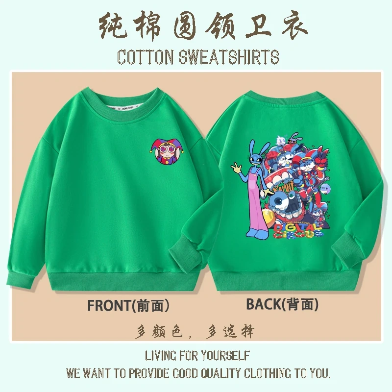 The Amazing Digital Circus Pomni Jax print Sweater Girl Boy Sweatshirts Children Kid Cartoon Hoodies Kid Pullover Cotton Clothes