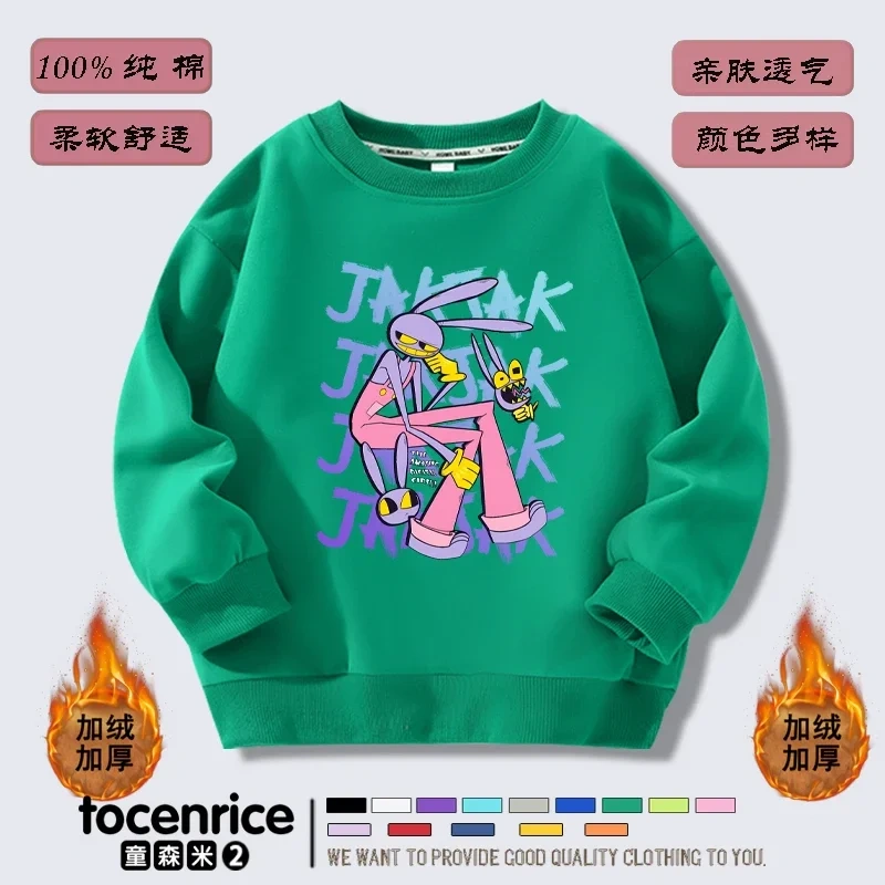 The Amazing Digital Circus  Jax print Sweater Girl Boy Sweatshirts Children Kid Cartoon Hoodies Kid Pullover Cotton Clothes