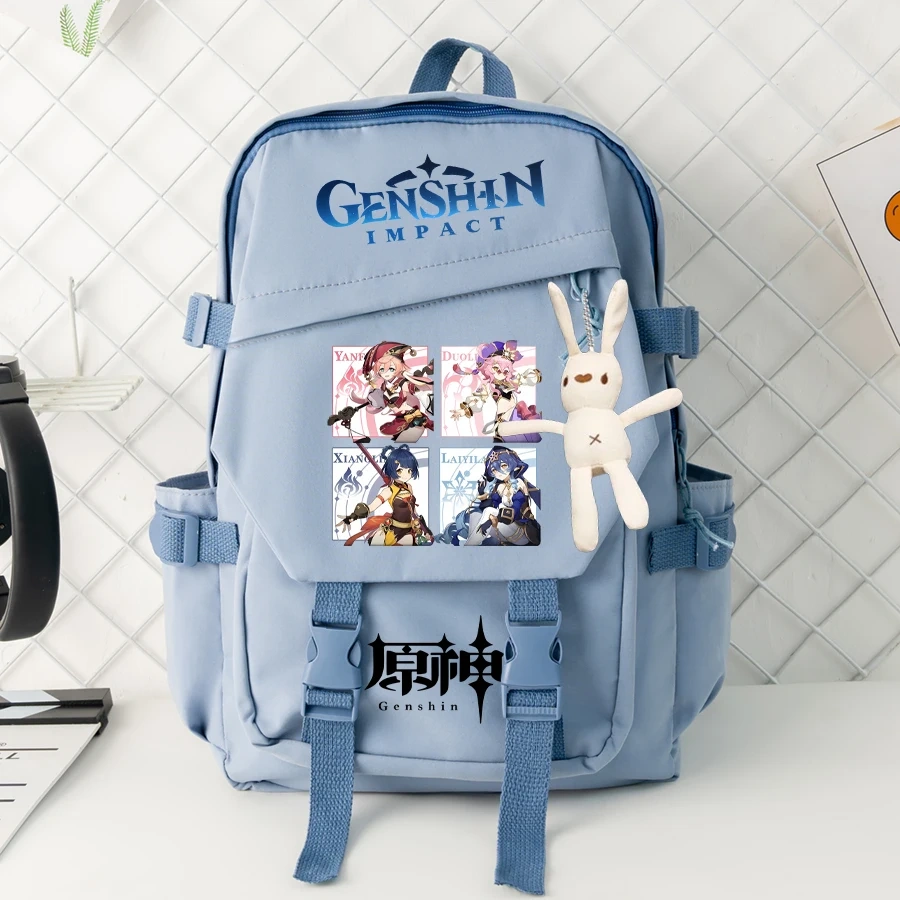 Genshin Impact Anime Cosplay Students School Bag Backpack Klee Cartoon Bookbag Laptop Travel Rucksack Outdoor Boys Girls Gifts
