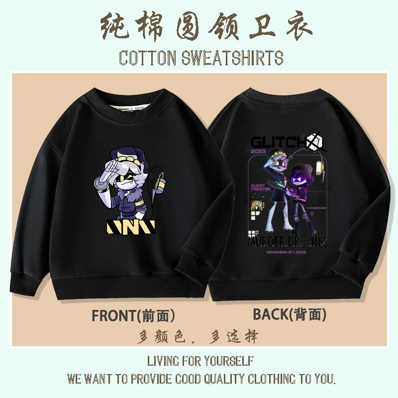 Cartoon Murder Drones Moxxie Hoodies Kids Cartoon Sweatshirts Tops Casual Boys Girls Pullovers Long Sleeve Children Sportwear