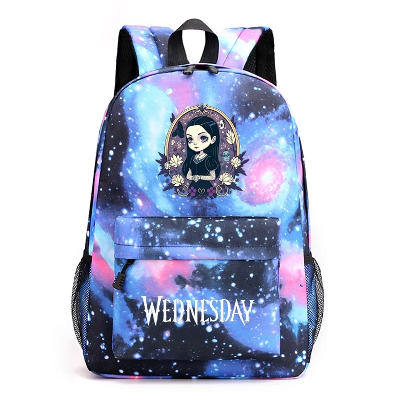 Wednesday Addams Backpack Nevermore Academy Primary Middle School Students Boys Girls Schoolbag Oxford Laptop Backpack