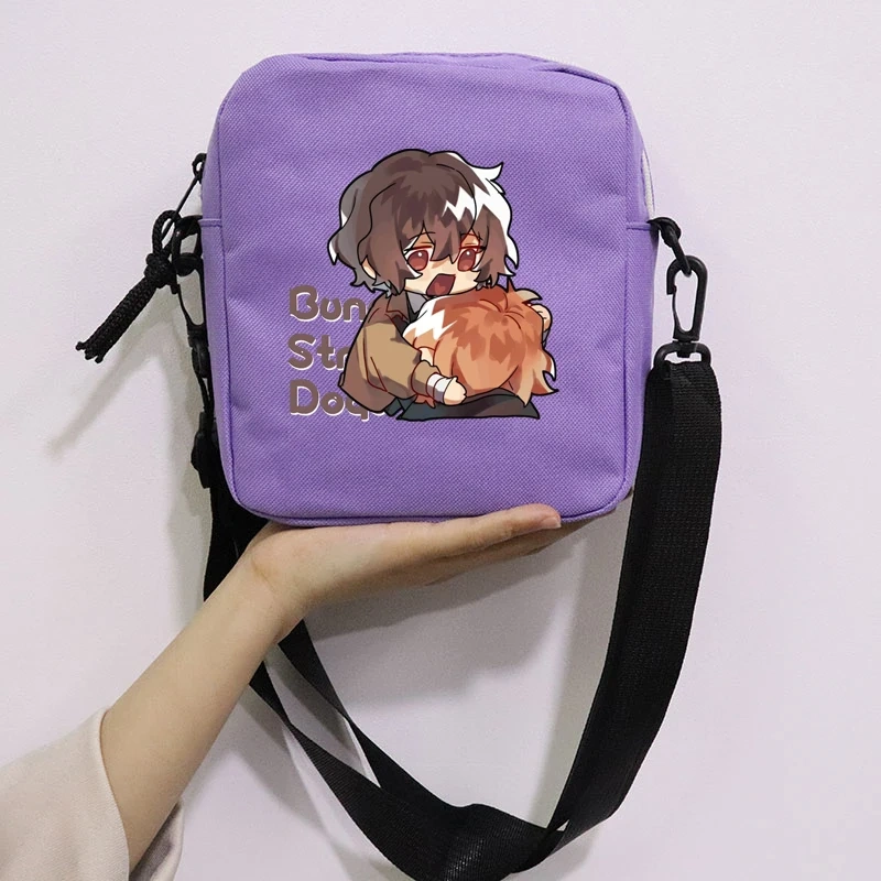 Anime Stray Dogs Printing School Bag Peripheral Oblique Bag Small Square Bag One Shoulder Oblique Backpack for Boy and Girls