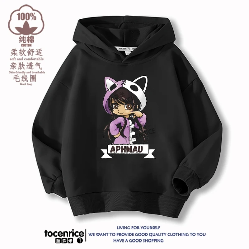 New Game Aphmau Print Hoodie Kids Hooded Sweatshirts Cartoon Anime Hoodies Spring Fall Children Clothing Harajuku Pullvers Tops