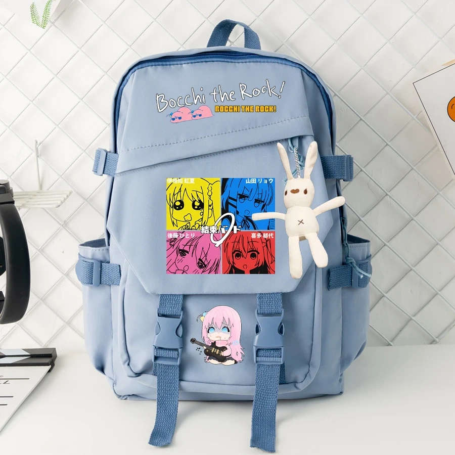 Bocchi The Rock Anime Backpacks Bags for Teenager Hiking Zip Portable Trekking Bags Grocery Fashion Large Capacity School Bags