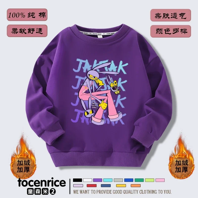 The Amazing Digital Circus  Jax print Sweater Girl Boy Sweatshirts Children Kid Cartoon Hoodies Kid Pullover Cotton Clothes