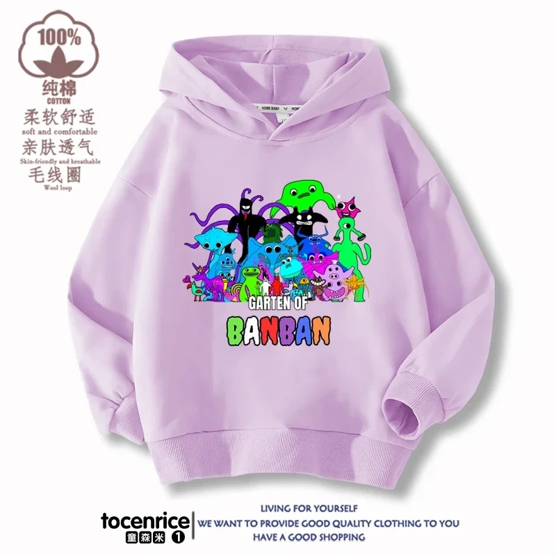Game Garten of Banban VI Print Hoodies Kids Pullover Printed Hooded Sweatshirt  Girls Pink Tops Kawaii Outwear Children Clothes