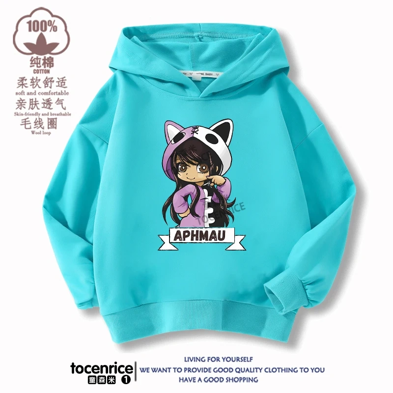 New Game Aphmau Print Hoodie Kids Hooded Sweatshirts Cartoon Anime Hoodies Spring Fall Children Clothing Harajuku Pullvers Tops