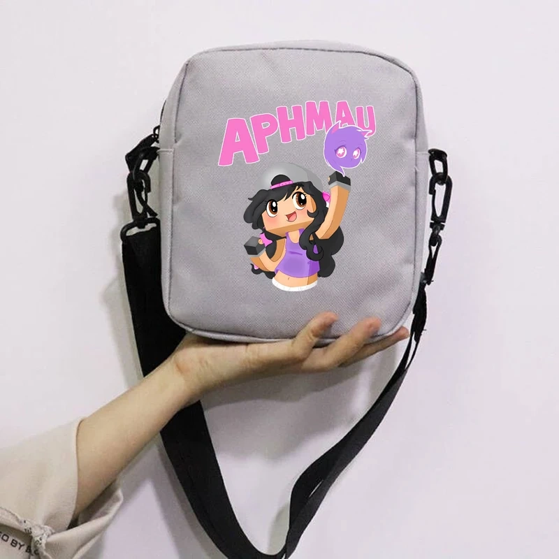 Cartoon Cute Aphmau School Bag Peripheral Oblique Bag Small Square Bag One Shoulder Oblique Backpack for Boy and Girls