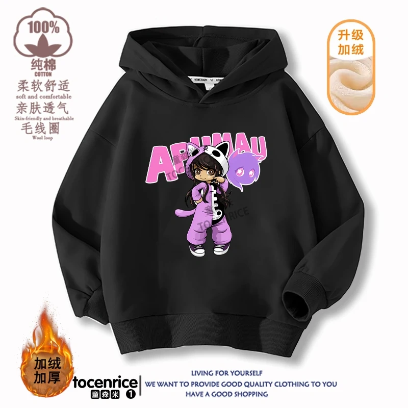 New Game Aphmau Print Hoodie Kids Hooded Sweatshirts Cartoon Anime Hoodies Spring Fall Children Clothing Harajuku Pullvers Tops
