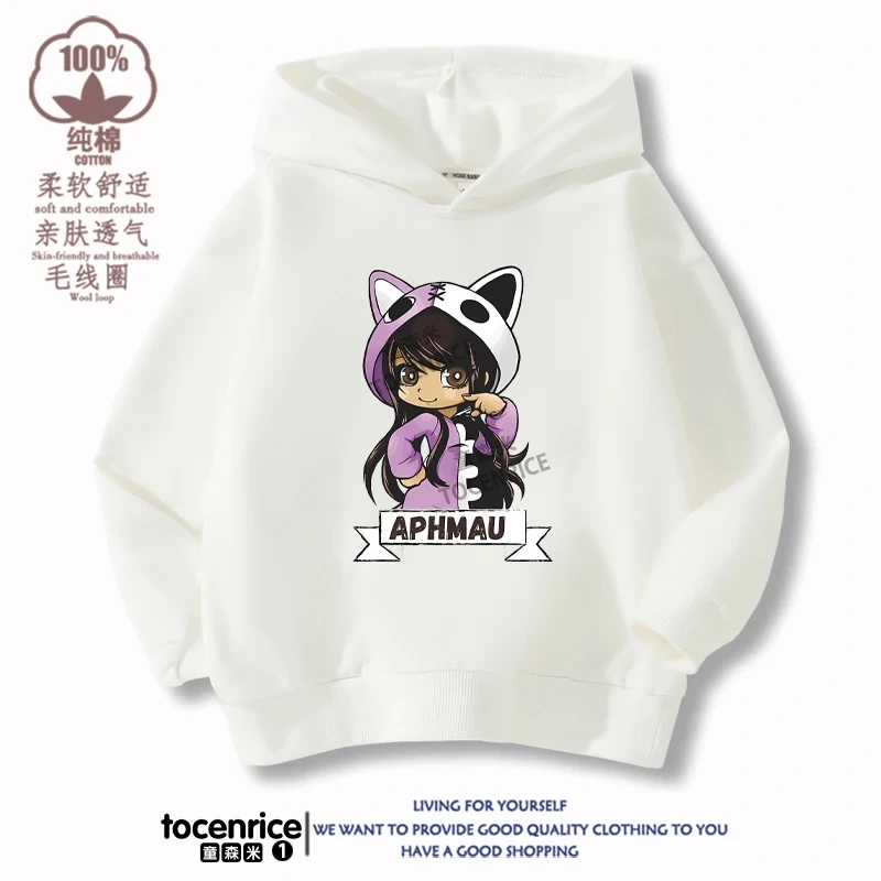 New Game Aphmau Print Hoodie Kids Hooded Sweatshirts Cartoon Anime Hoodies Spring Fall Children Clothing Harajuku Pullvers Tops