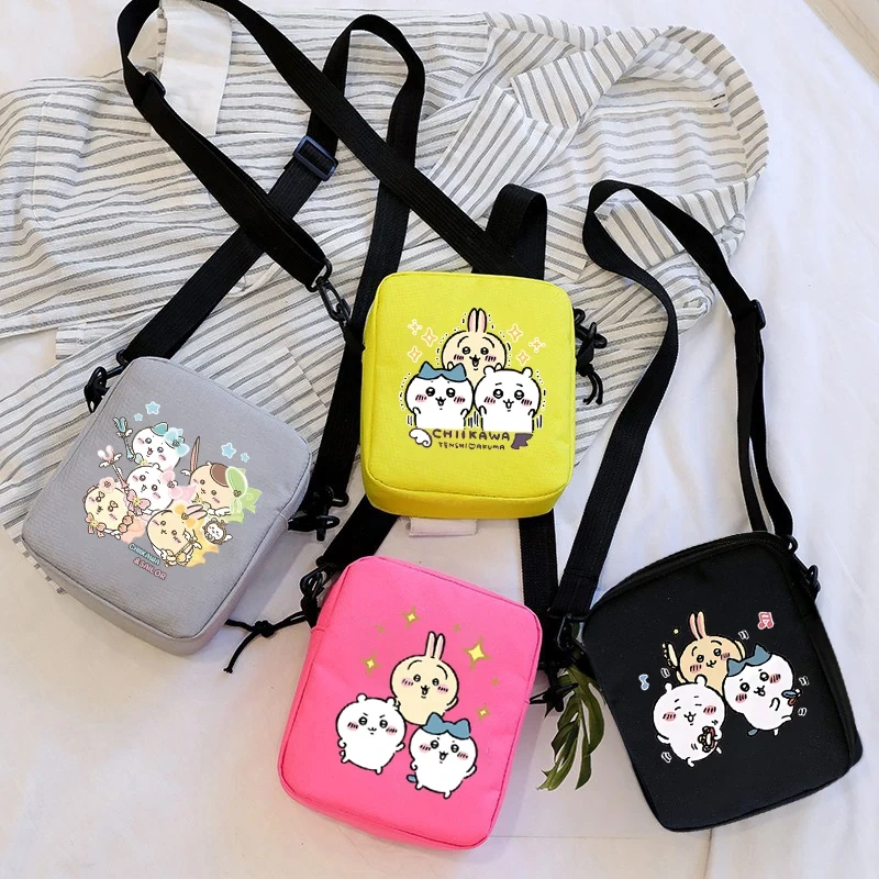 Cartoon Cute Chiikawa School Bag Peripheral Oblique Bag Small Square Bag One Shoulder Oblique Backpack for Boy and Girls