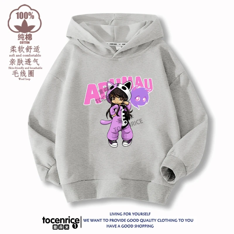New Game Aphmau Print Hoodie Kids Hooded Sweatshirts Cartoon Anime Hoodies Spring Fall Children Clothing Harajuku Pullvers Tops