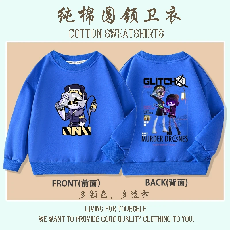 Cartoon Murder Drones Moxxie Hoodies Kids Cartoon Sweatshirts Tops Casual Boys Girls Pullovers Long Sleeve Children Sportwear