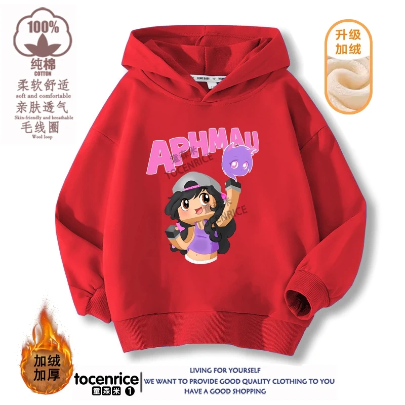New Cartoon Aphmau Hoodies for Boys Girls Teenager Streetwear Children 2D Print Hoodie Sweatshirts Kids Pullover Tops Sudaderas