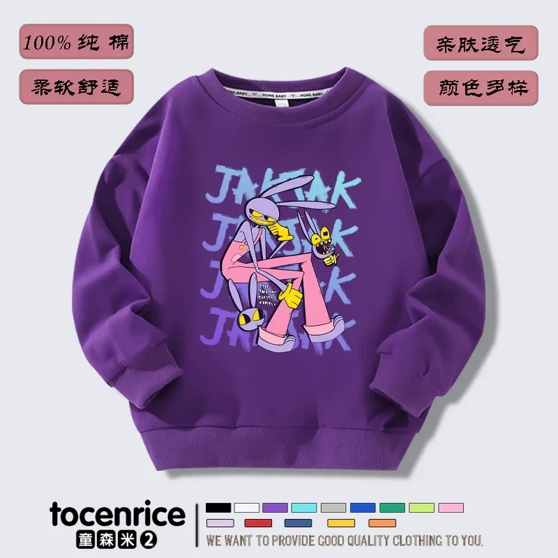 The Amazing Digital Circus  Jax print Sweater Girl Boy Sweatshirts Children Kid Cartoon Hoodies Kid Pullover Cotton Clothes