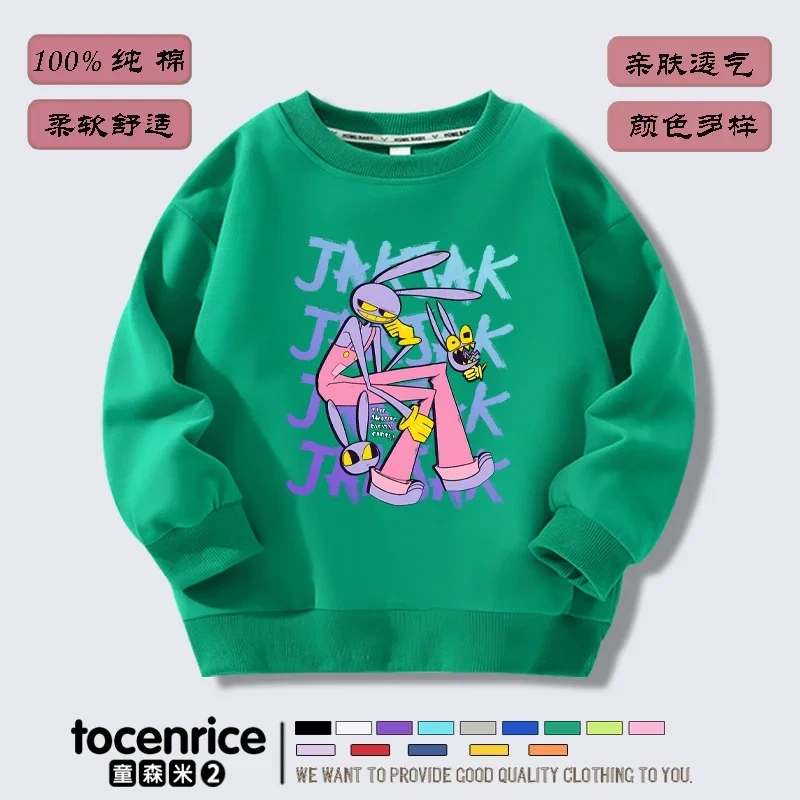 The Amazing Digital Circus  Jax print Sweater Girl Boy Sweatshirts Children Kid Cartoon Hoodies Kid Pullover Cotton Clothes