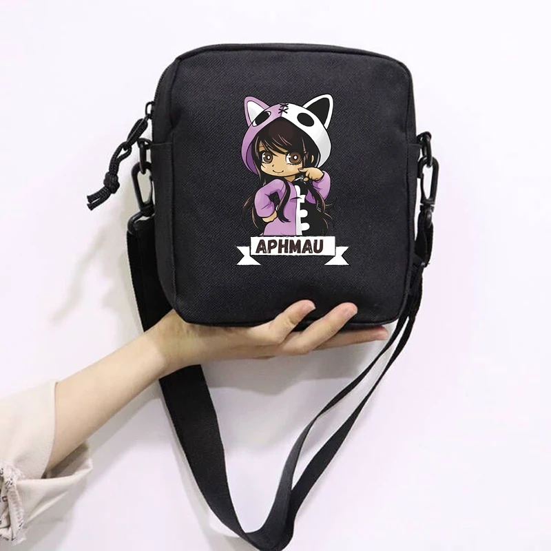 Cartoon Cute Aphmau School Bag Peripheral Oblique Bag Small Square Bag One Shoulder Oblique Backpack for Boy and Girls