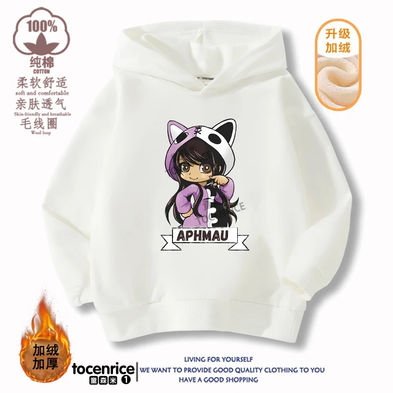 New Game Aphmau Print Hoodie Kids Hooded Sweatshirts Cartoon Anime Hoodies Spring Fall Children Clothing Harajuku Pullvers Tops