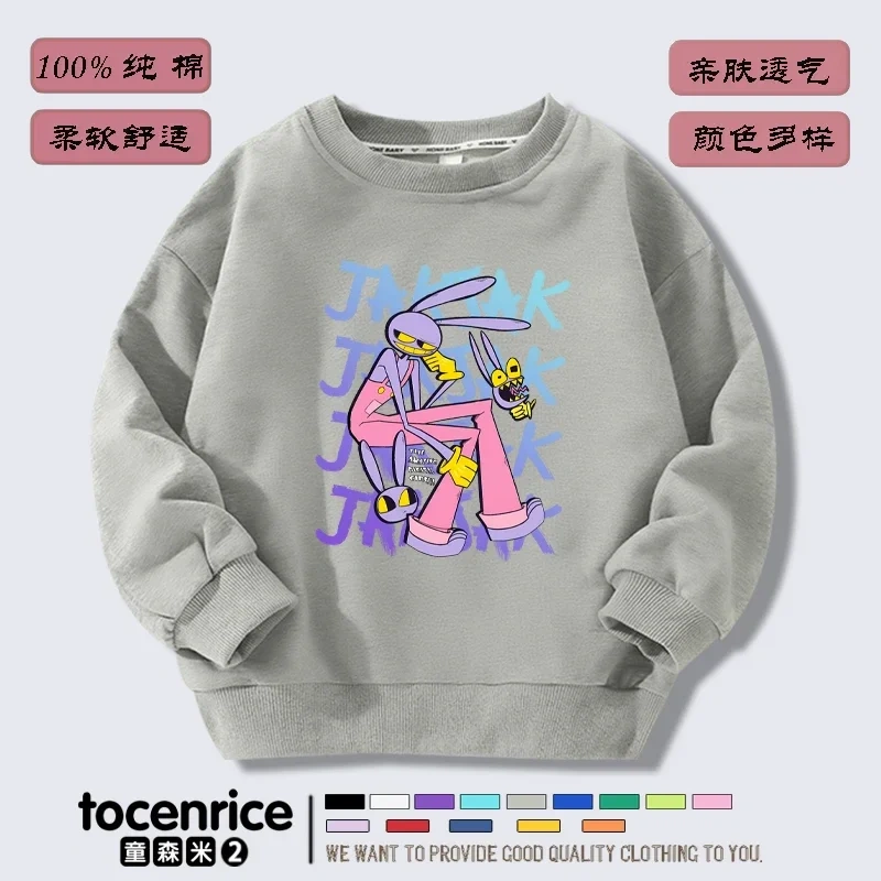 The Amazing Digital Circus  Jax print Sweater Girl Boy Sweatshirts Children Kid Cartoon Hoodies Kid Pullover Cotton Clothes
