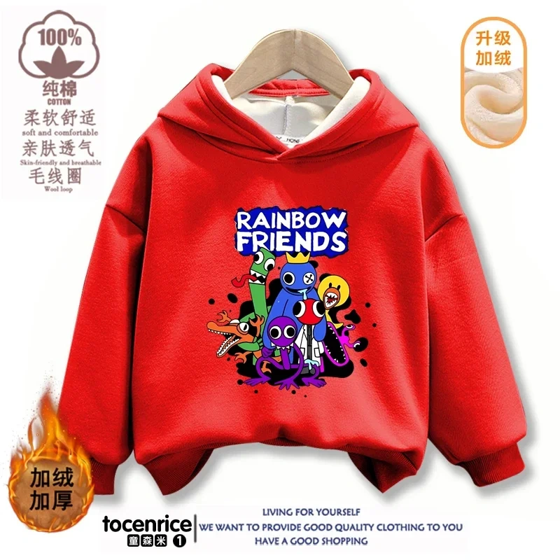 Rainbowd Friends Hoodies Kids Pullover Printed Hooded Sweatshirt Boys Girls Tops Kawaii Outwear Sudadera Children Clothes