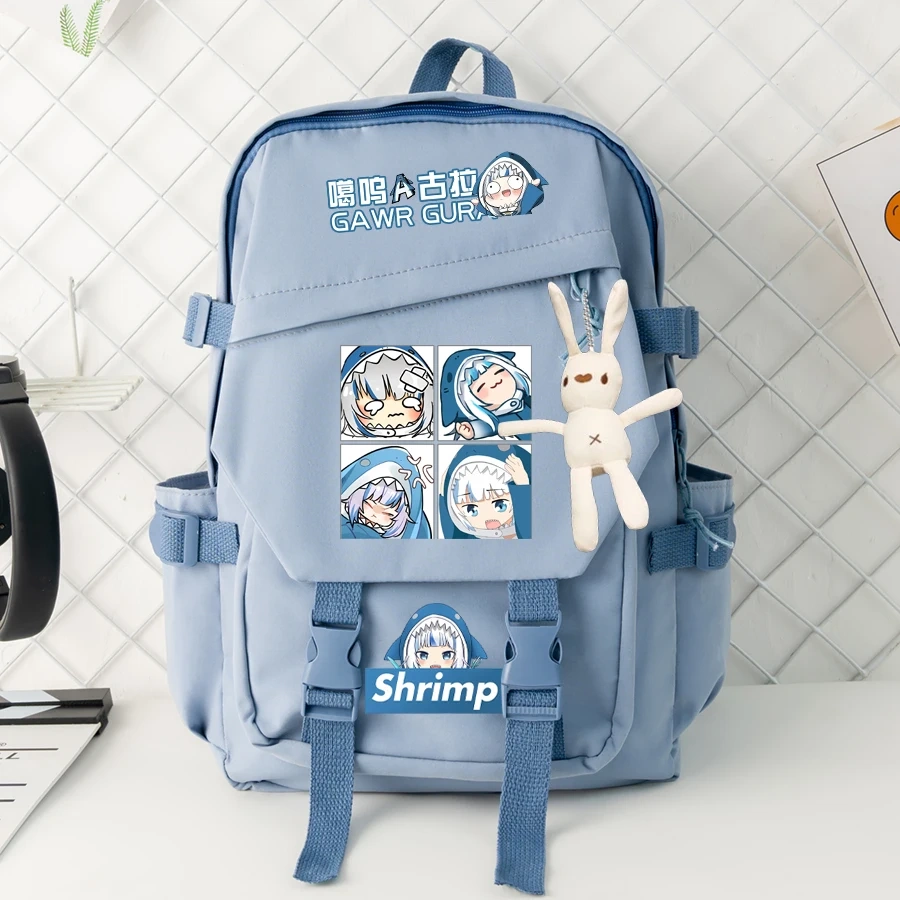 Anime Vtuber Hololive Gawr Gura Backpack Casual Women Men Backpack Teenage Girl Boys School Bag Bag Pack Travel Bags Mochilas