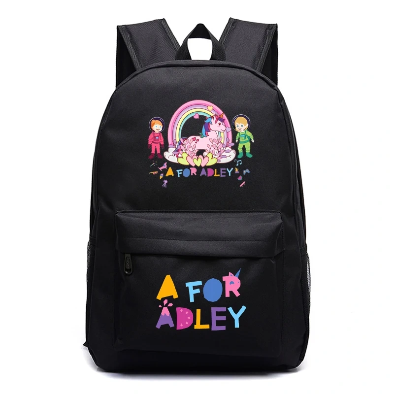 A for Adley Schoolbag Student Daily Backpack Boys Girls Cartoon Rucksack Kids Bookbag Back To School Gift Travel Daypack
