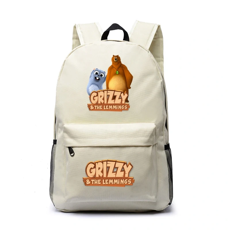 Sunlight Grizzly Bear Kindergarten Backpack Grizzy And The Lemmings School Bag Children Cartoon Rucksack Kids Bookbag gifts