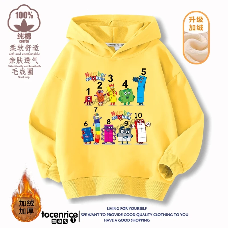 Numberblocks Hoodies Children Pullover Tops Autumn Long Sleeve Sweatshirt Boys Girls Hoody Streetwear Kids Clothes Sudadera