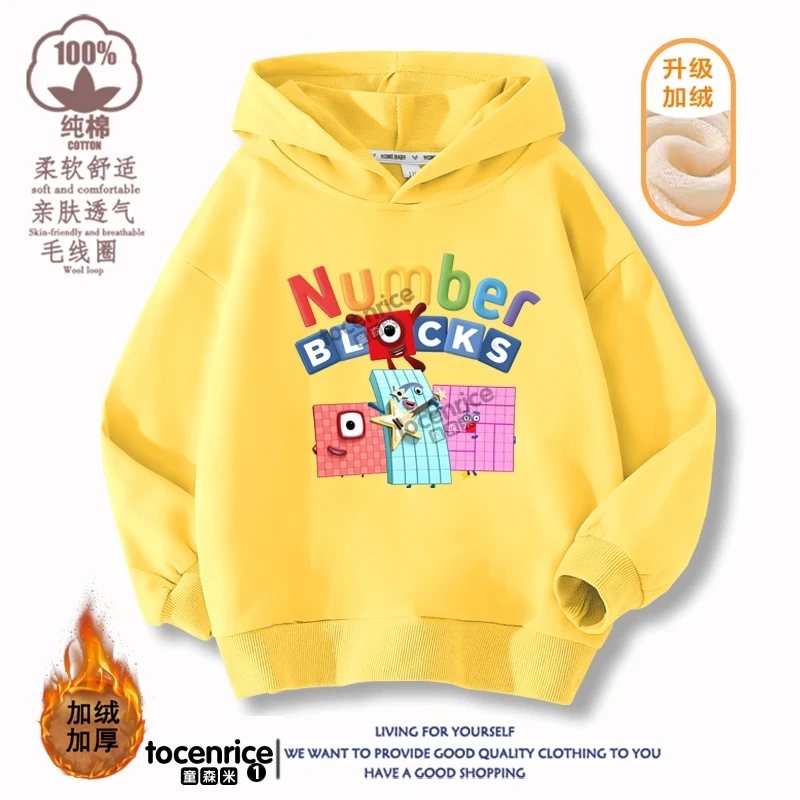 Numberblocks Hoodies Children Pullover Tops Autumn Long Sleeve Sweatshirt Boys Girls Hoody Streetwear Kids Clothes Sudadera